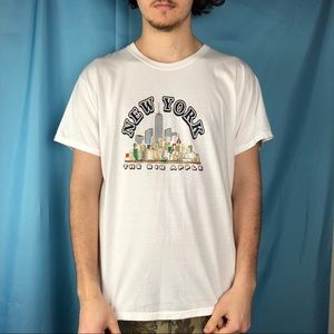 New York the big apple vintage 90s white tee